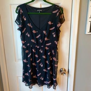 3 for $25! Express Chiffon overlay V-Neck Dress